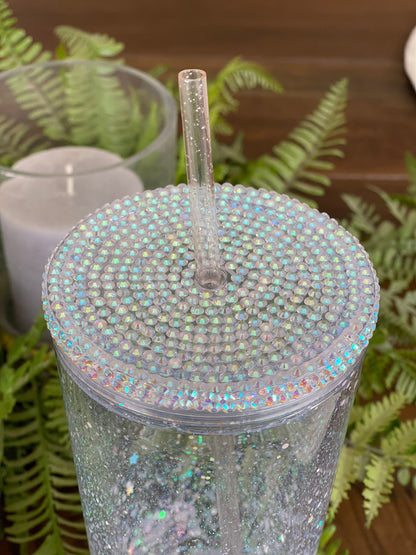 Somewhere Over the Rainbow Snowglobe Tumbler, Snow globe Tumbler, Glitter Tumbler, Double Walled Tumbler, Acrylic Tumbler, Gift