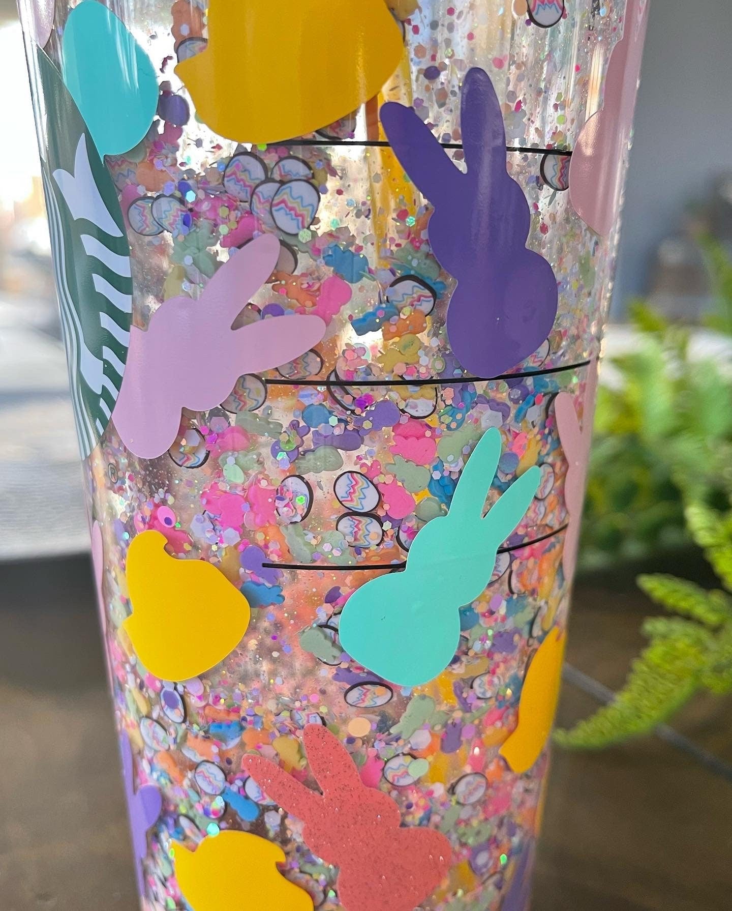 Peep Easter Snowglobe Tumbler, Snow Globe Tumbler, Glitter Tumbler, Double Walled Tumbler, Acrylic Tumbler, Gift