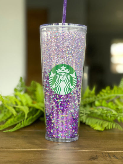 10,000 Rhinestone Bling Filled Tumbler, Starbucks, Bling Tumbler, Gift For Her, Trendy, Gift