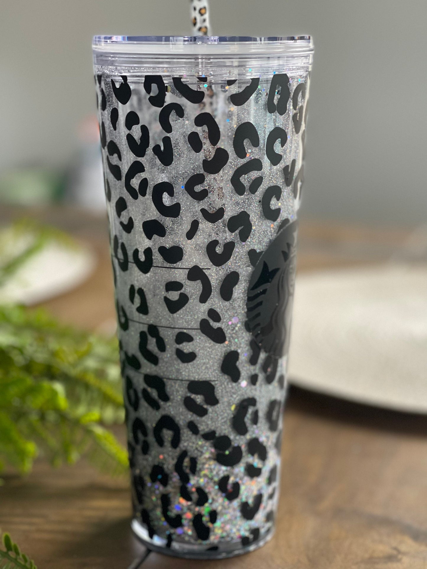 Silver Matte Black Snowglobe Tumbler, Snow globe Tumbler, Glitter Tumbler, Double Walled Tumbler, Acrylic Tumbler, Gift