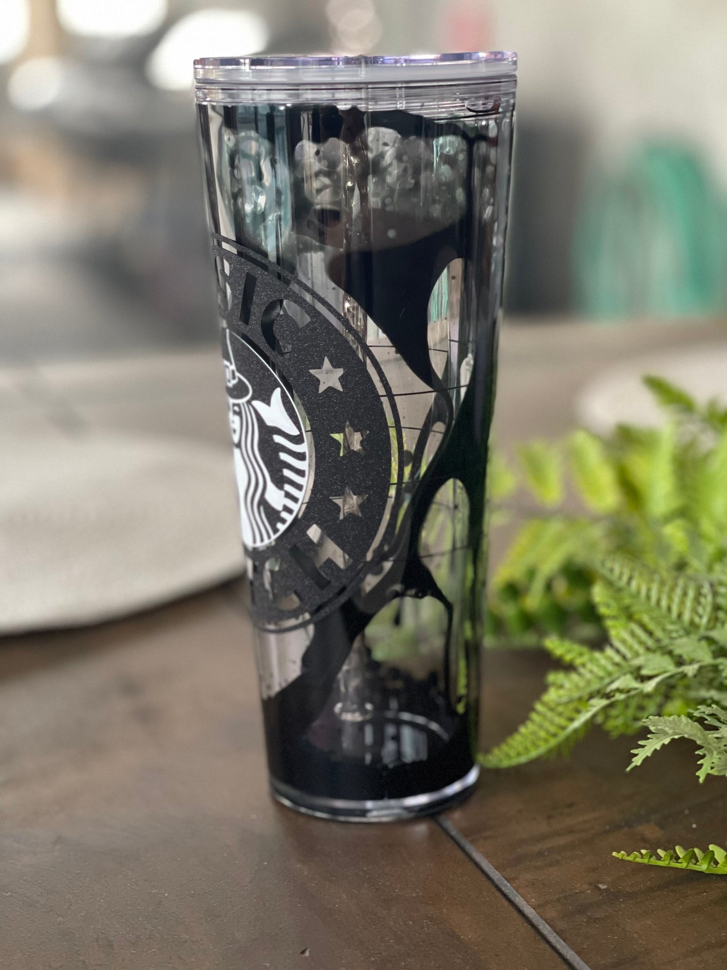 Basic Witch Black Drip  Snowglobe Tumbler, Snow globe Tumbler, Glitter Tumbler, Double Walled Tumbler, Acrylic Tumbler, Gift