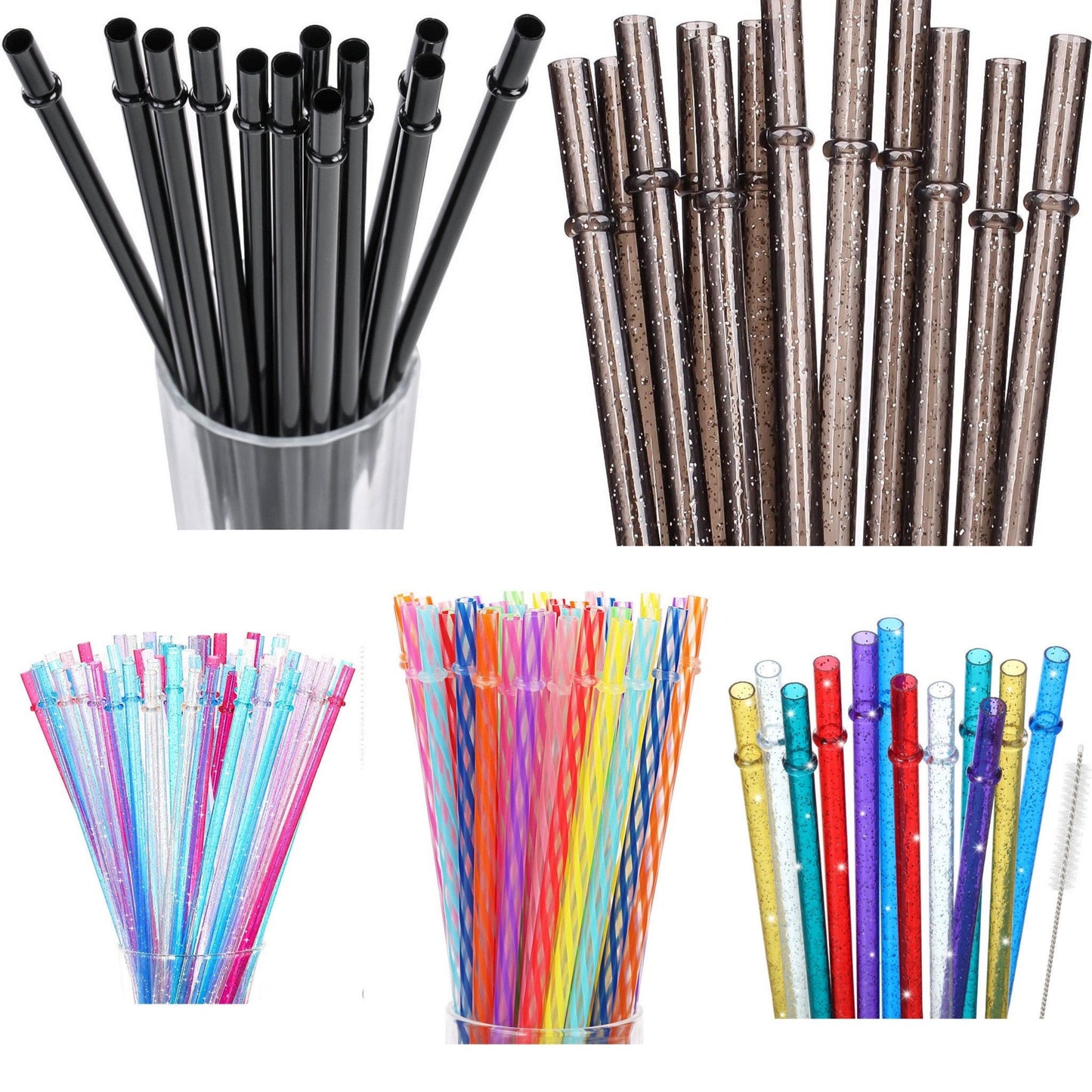 Plastic Reusable Straws 11 inch, Gift