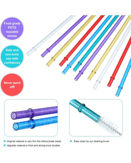 Plastic Reusable Straws 11 inch, Gift