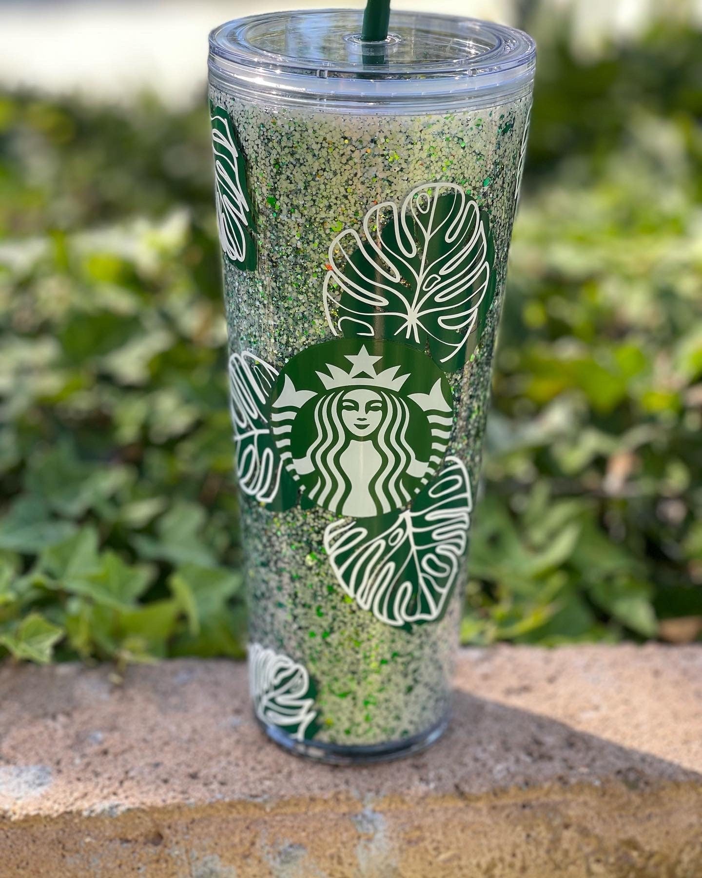 Monstera Plant Lover  Snowglobe Tumbler, Snow globe Tumbler, Glitter Tumbler, Double Walled Tumbler, Acrylic Tumbler, Gift