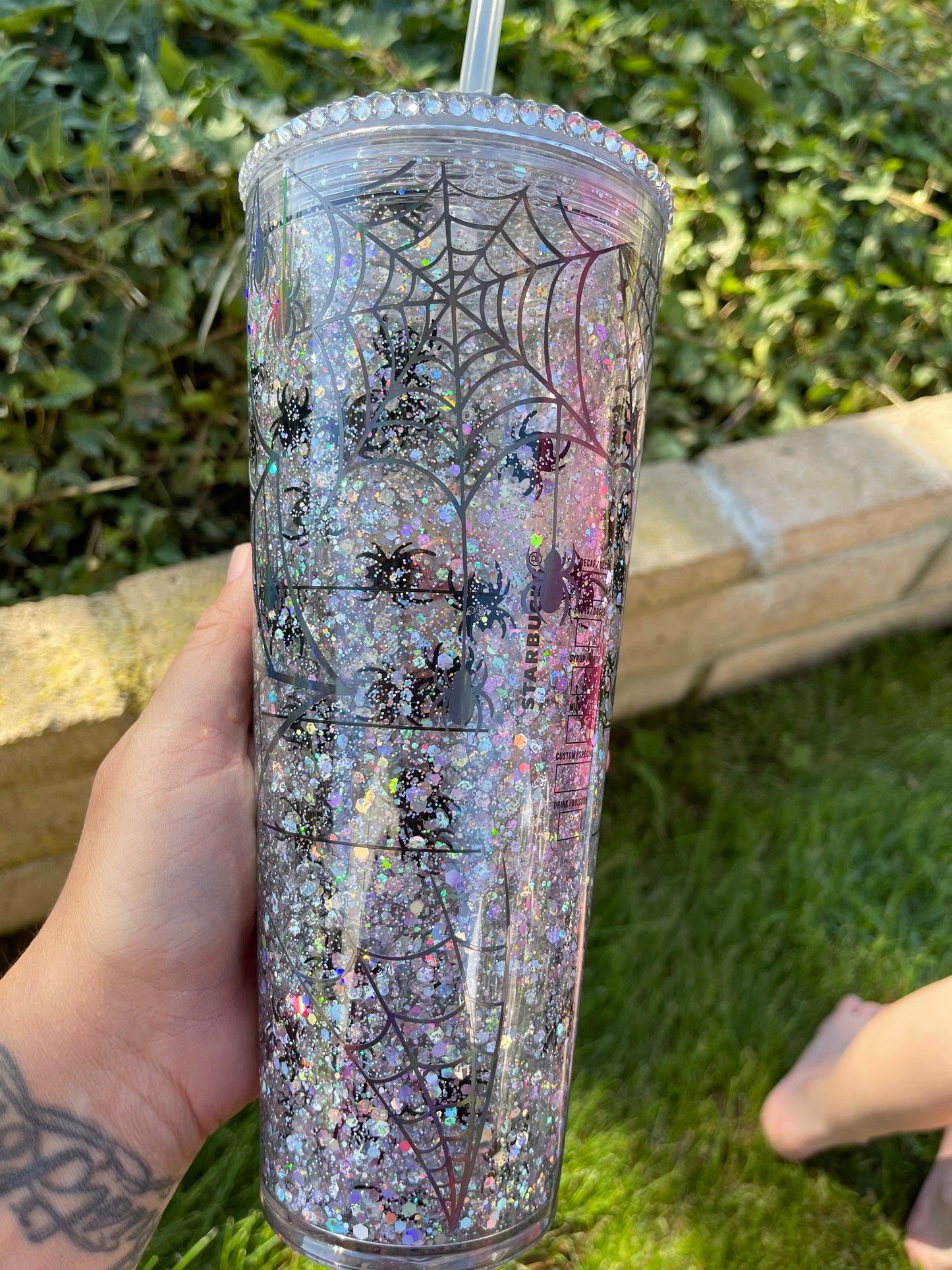 Spiderweb Halloween  Snowglobe Tumbler, Snow Globe Tumbler, Glitter Tumbler, Double Walled Tumbler, Acrylic Tumbler, Gift