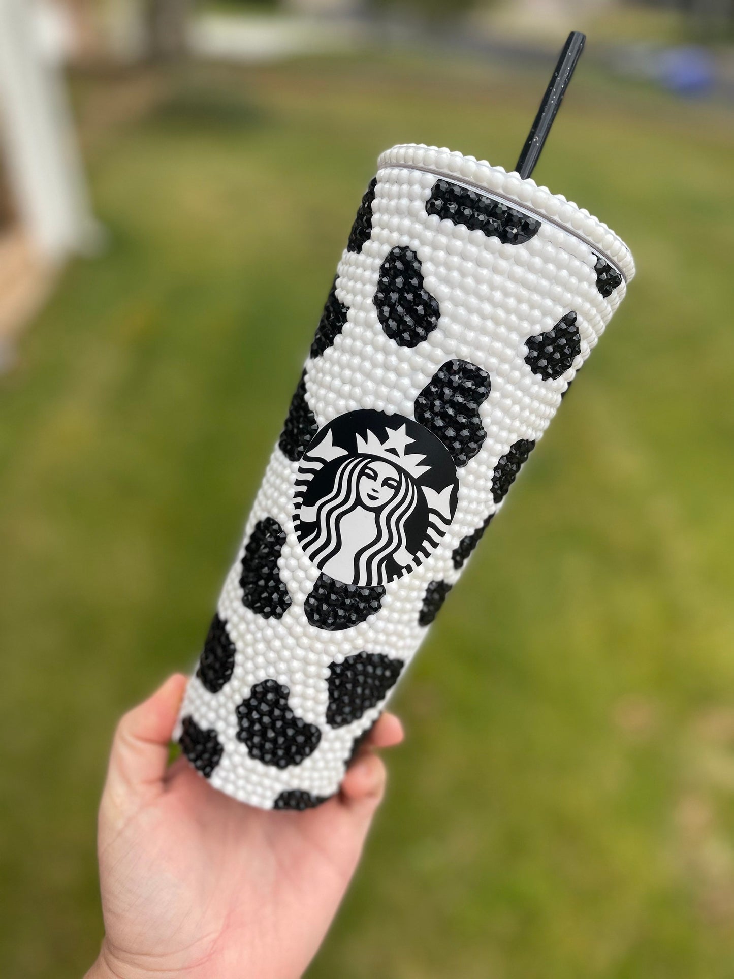 Cow Print Rhinestone Tumbler, Starbucks, Bling Tumbler, Gift For Her, Trendy, Gift