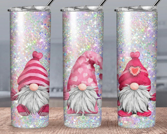 Gnome Valentine’s Day Sublimation 20 ounce metal tumbler, Sublimation, Gift, Insulated Tumbler, Gift