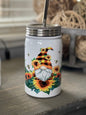 Sunflower Bee Gnome Metal Mason Jar 17 ounces, Gift