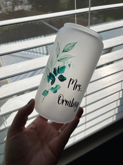 Personalized Future Mrs Glass Can Cup Glass, Future Mrs Glass, Wedding Gifts, Bridal Shower Tumbler, Gifts for Bride, Perfect Bride Gift