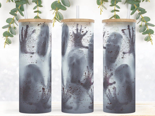 Spooky Creepy Ghosts 20 Ounce Glass Tumbler, Gift