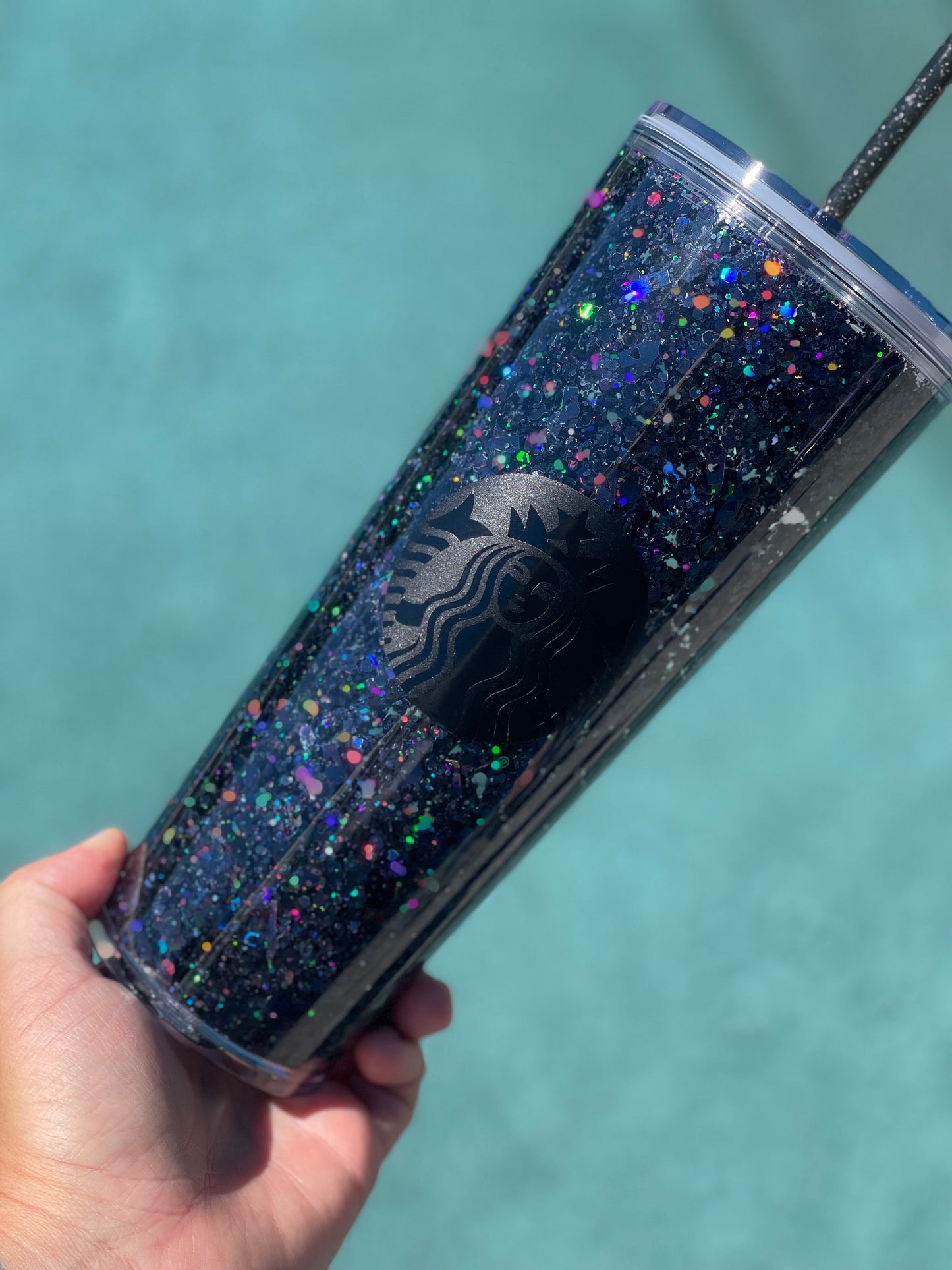 Black Snowglobe Tumbler, Snow globe Tumbler, Glitter Tumbler, Double Walled Tumbler, Acrylic Tumbler, Gift